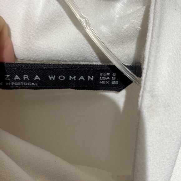 Zara Women's White High Neck Sleeveless Solid Blouse White Size Small - Picture 7 of 8